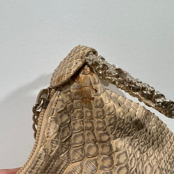 CHANEL LIMITED EDITION BEIGE GOLD METALLIC PYTHON HOBO! - Picture 2 of 8
